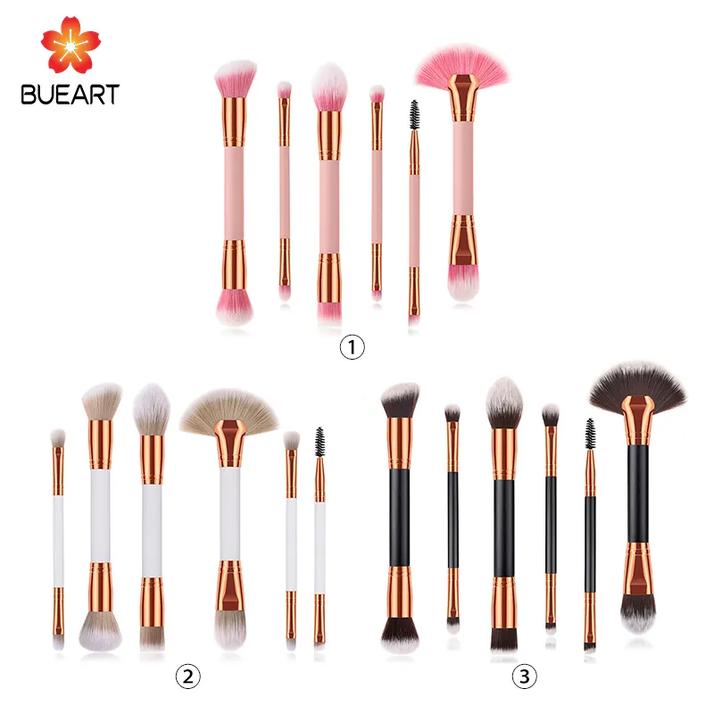 BUEYA 6 PCS 2020 Big Discount Promo Two Sides Eyebrow Makeup Brushes with High Quality