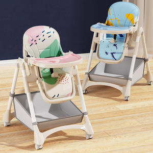 SeaMind 2-in-1 Modern Design Portable Baby Feeding <strong>Chair</strong> Non-Slip <strong>High</strong> Leg Removable Adjustable <strong>Space</strong> <strong>Saver</strong> Plastic Metal Dining - Product Image 2