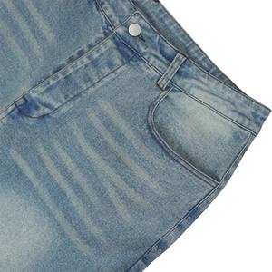 Pantalones Vaqueros de Pierna Ancha con Doble Cremallera Estilo Y2K para Hombre 2025 - Pantalones de Mezclilla Desgastados con Lavado Claro - Product Image 3