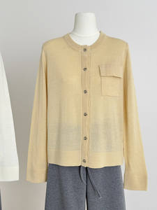 Cárdigan de Punto con Forro de Lana, Elegante y Moderno, con Cierre de Cordones, para <span class=keywords><strong>Mujer</strong></span>, para Usar Debajo de un Abrigo Dos en Uno, Primavera 2026 - Product Image 3