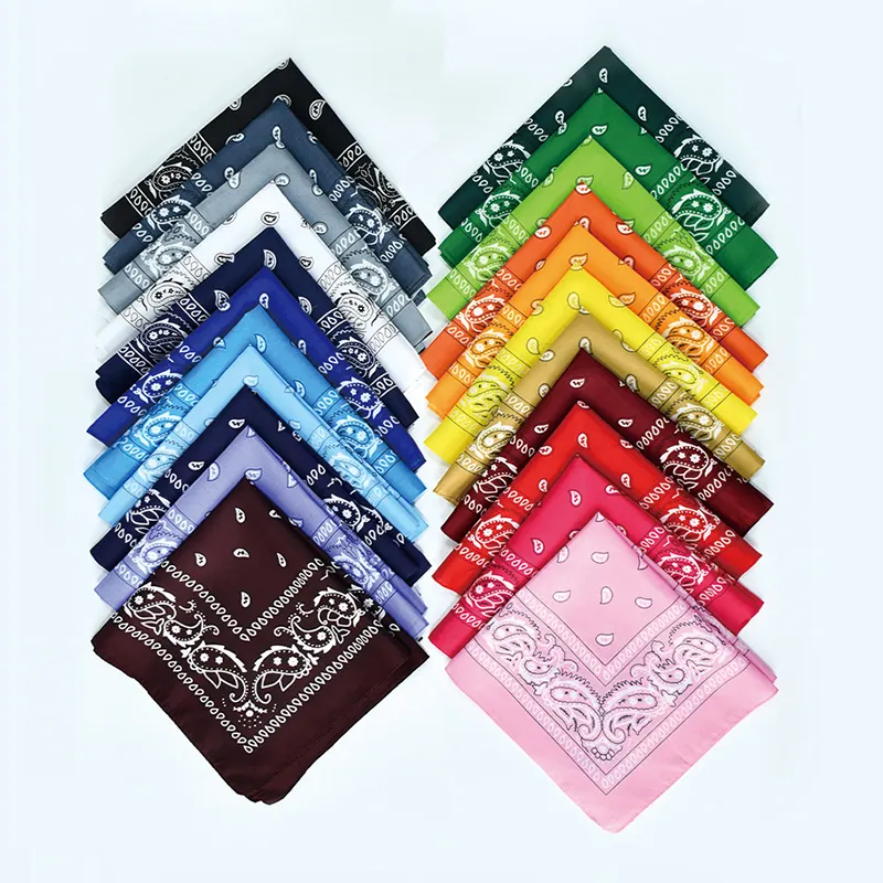 Polyester Paisley hạt điều hoa vuông khăn hip-hop đi xe đạp ngoài trời tại chỗ bán buôn Bandana headscarf