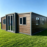 Maison conteneur préfabriquée moderne, extensible et respirante, prête à l'emploi, pour entrepôt, usine, bureau, bureau à domicile, villa de luxe, avec entrée personnalisée
