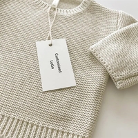 Ensemble de vêtements pour bébé personnalisé en gros, haut en coton neutre, pull en molleton français, crochet pour enfants