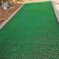 Grilles de pavage en PP alvéolées noires de 50 mm pour remplissage de gravier et gazon, 500x500 mm, pour allées, parkings et enclos pour chevaux - Design moderne