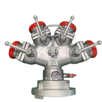 Pembagi Selang Pemadam Kebakaran Aluminium Alloy 4-Arah Heavy-Duty, Distributor Air 4-Jalur, Peralatan & Aksesoris Pemadam Kebakaran
