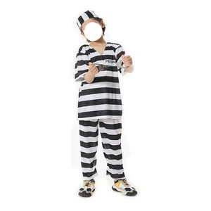 2024 Nieuwste Nieuwe Kinderkostuum Halloween Cosplay Kind Maskerade Kostuum Gevangene Prop Gevangenis <span class=keywords><strong>Uniform</strong></span> Met Handboeien - Product Image 4