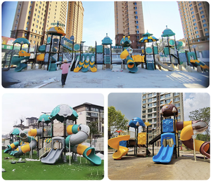 Équipement de terrain de jeu pour enfants arc-en-ciel coloré à grande échelle Jeu pour enfants Ensemble de jeux en plein air avec <span class=keywords><strong>toboggan</strong></span> en spirale en plastique - Product Image 5