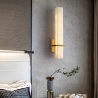 Applique murale LED moderne pour salle de bain, applique murale en marbre naturel pour salon, appliques murales en albâtre