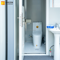 Cabine de toilette en acier galvanisé, toilettes portables de luxe pour l'extérieur avec lavabo pour maison résidentielle et jardin