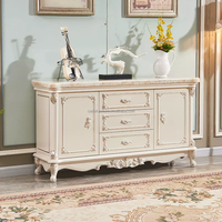 Buffet européen avec dessus en marbre armoire en bois design américain armoire de rangement de salle à manger en bois massif buffets