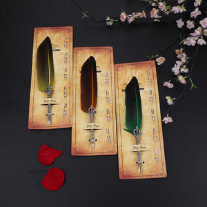 قلم ريشة بتصميم عتيق، بجسم معدني منحوت بدقة، أداة خط وخطاطة، أدوات مكتبية ترويجية للمدارس - Product Image 1