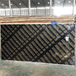 Plantilla negra de hormigón fundido en el lugar, venta al por mayor, tablero de madera contrachapada laminada de álamo, <span class=keywords><strong>melamina</strong></span> E1 impermeable 10X más duradera - Product Image 2