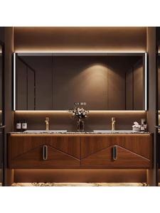 Medieval style bathroom cabinet hanging cabinet storage <b>mirror</b> cabinet washbasin cabinet double basin washbasin - Product Image 5