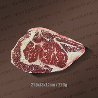 Modèle de nourriture factice en forme de steak de bœuf artificiel réaliste pour l'affichage en congélateur des supermarchés, l'entraînement des bouchers et la photographie