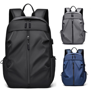 Zaino da uomo di grande capacità per computer, borsa in denim per affari transfrontalieri, in tessuto tinta unita di alta qualità con cerniera, per viaggi quotidiani - Product Image 1