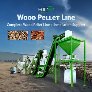 Usine de granulés de biocarburant européens RICHI, utilisation industrielle, rendement élevé 3-5 TPH, conception raisonnable, nouvelle ligne de production de granulés de bois avec CE ATEX - Product Image 1