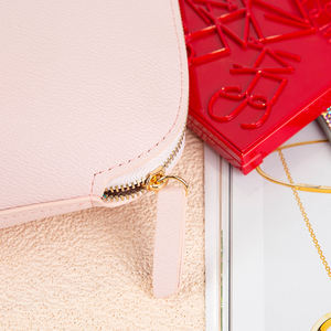 定制标志简单外壳形状收纳器美容盒Pu皮革化妆收纳袋专业旅行化妆包 - Product Image 5