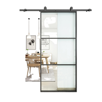 Porte coulissante rétractable moderne et postmoderne en verre à isolation thermique, gain de place, pour maison, bureau, supermarché, jardin
