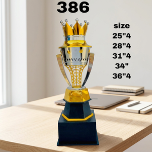 Royal Crown Trophy Metal Award Cup With Gold Base And Silver Body For <b>Cricket</b> <b>Equipments</b> - Product Image 5