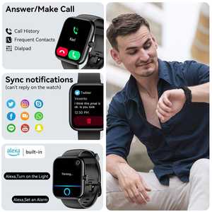 IDW25 Smartwatch Damen BT-Anruf Herzfrequenz Alexa Sprachassistent IP68 Fitness-Tracker Smartwatch Herren für iOS Android - Product Image 5