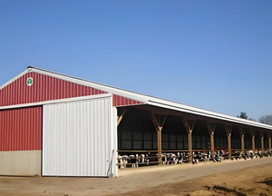 Establo para Ganado con Estructura de Acero Ligero, Servicios de Soldadura y Doblado, Galvanizado de Alta Resistencia para Granjas Lecheras y Ganaderas - Product Image 5