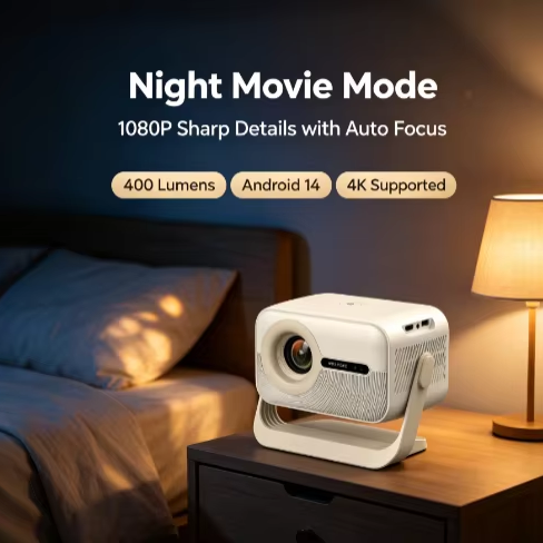 2026 Factory Wholesale A300 Android 14 Mini Smart Projector 400ANSI 8K Decode Auto Keystone & Auto Focus Dual WiFi BT5.4 Home
