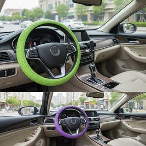 Housse de volant universelle en silicone effet crocodile pour Ford F150 Mercedes Benz VW <span class=keywords><strong>Golf</strong></span> Nissan 38cm, pièces intérieures antidérapantes pour voiture - Product Image 2