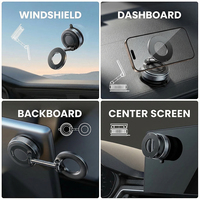 Support de téléphone magnétique flexible en alliage d'aluminium pour voiture, pliable à 360°, fixation tableau de bord, aimant puissant N52, hauteur réglable