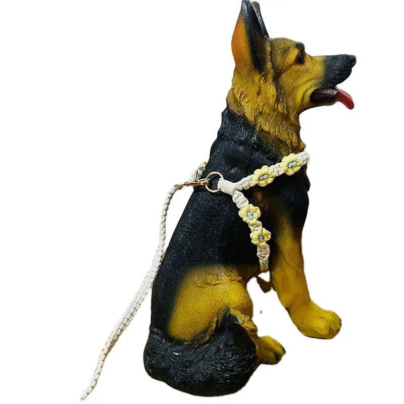 new design boho pet harness macrame cotton rope handmade soft dog harness
