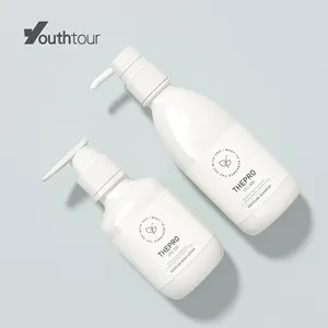 Ltd Luxe Amber Ronde Huisdier Lege Plastic Cosmetica Verpakking Container Lotion Pomp Fles Voor Shampoo 200Ml 300Ml 500Ml