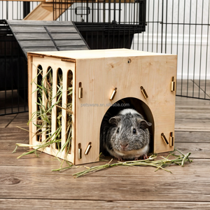 Adorable cachette de lapin mangeoire à foin en bois mangeoire pour cochons d'inde lapins Chinchillas Hamstes mangeoire à foin maison - Product Image 1