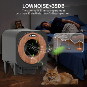 Atacado Inteligente Grão De Madeira Gato Litter Caixa Automática Auto Limpeza De Madeira Pet WC OEM Customizável Design Suporte - Product Image 4