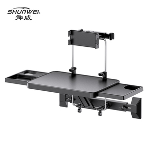 Tablette de siège arrière de <span class=keywords><strong>voiture</strong></span> SHUNWEI SD-1525E en ABS et acier noir, support de volant, <span class=keywords><strong>plateau</strong></span> pliable, charge 15 kg, bureau <span class=keywords><strong>pour</strong></span> ordinateur portable et repas, double usage - Product Image 1