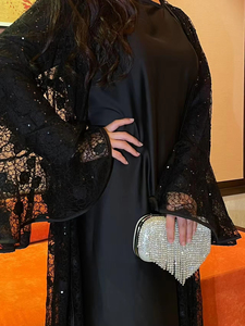<span class=keywords><strong>Robe</strong></span> Abaya Élégante 2026 Sharut à Manches Évasées en Dentelle pour Femme, Idéale pour Banquets, Fêtes, Ramadan, Aïd, Dubaï, Turquie – Respirante - Product Image 3