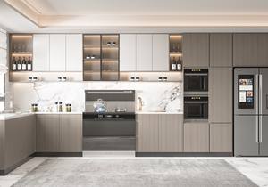 Meubles de cuisine en forme de U, armoires ouvertes multifonctionnelles simples et modernes, armoires personnalisées Aimsp - Product Image 2