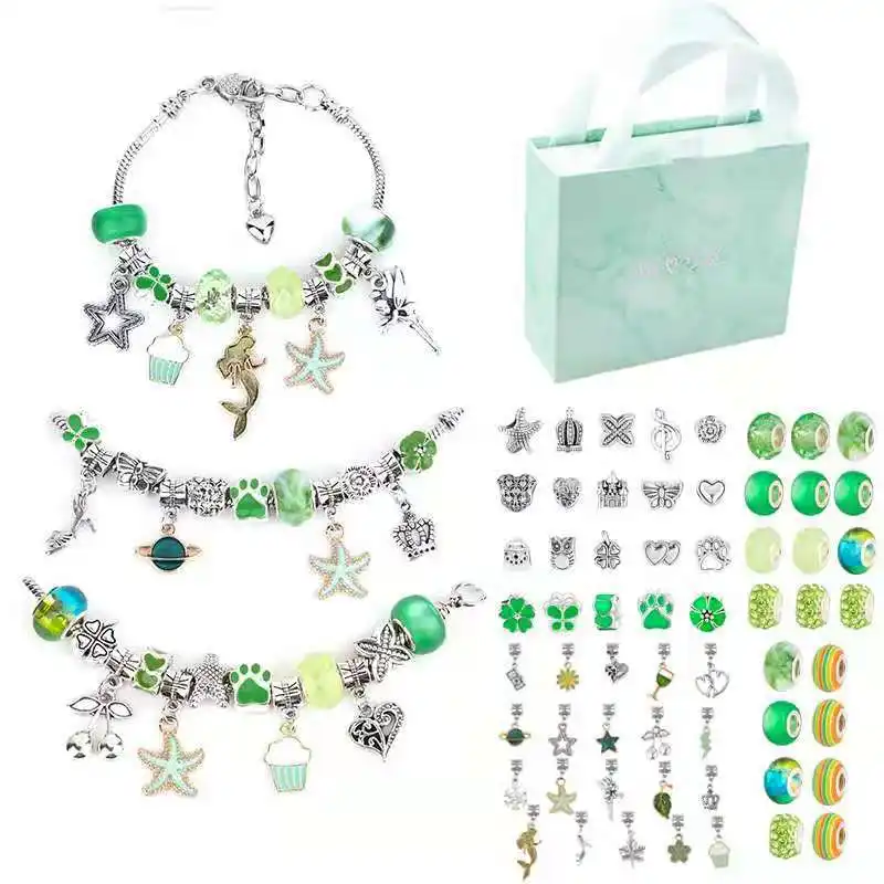 Gran oferta Diy Blue Ocean System Conjunto de pulsera para niños Pulsera de cuentas hecha a mano Juegos DE REGALO PARA NIÑOS