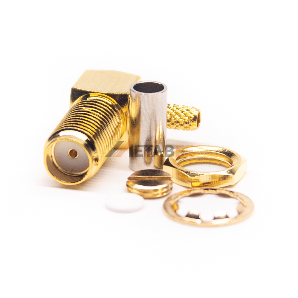 SMA Corner Jk Nut Crp 50 Ohms Cu RF