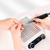 Lampe LED Turbo 2-en-1 sans fil pour manucure, séchoir et aspirateur de poussière d'ongles amovible, ponceuse en plastique pour salons, fonctionnant sur batterie
