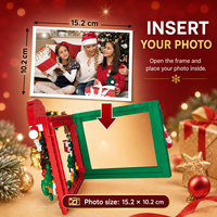 Kit de 207 pièces de blocs de construction de Noël pour cadre photo, jouet de présentation de portraits et paysages DIY, décoration de Noël, cadeau pour enfants