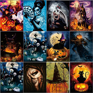 <span class=keywords><strong>Peinture</strong></span> Diamant DIY Chiffres Chat Noir sur Toile Diamantée – Personnalisable pour Halloween - Product Image 3