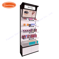 Étagère d'exposition de maquillage pour magasin de cosmétiques à la mode avec éclairage, vitrine pour cils, étagère de présentation de cosmétiques