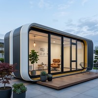 Cabane Apple préfabriquée de luxe moderne pour l'extérieur, mini-maison modulaire en conteneur, bureau pour complexe hôtelier