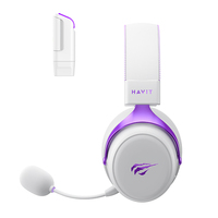 Casque de jeu sans fil et filaire Havit H2015YG Quad-Mode, circum-auriculaire, son surround, écouteurs USB avec microphone pour ordinateur
