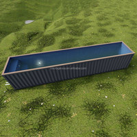 Piscine hors sol de 10 pieds en conteneur, avec terrasse en WPC haut de gamme, filtration polymère et éclairage LED pour complexe hôtelier et jardin