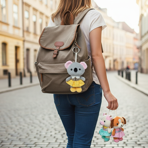 Famipet Fabricant Grossiste Personnalisé Nouveau Design Kawaii <span class=keywords><strong>Animaux</strong></span> en Peluche Porte-clés Pendentif Breloque de Sac à Dos Jouet - Product Image 1