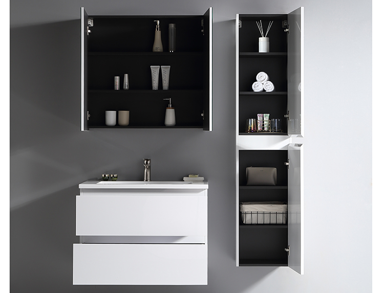 Glossy white bathroom wall cabinet european style quality white bathroom vanity