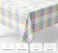 Nappe en flanelle PEVA imperméable et résistante à l'huile, personnalisable, écologique, durable, à carreaux colorés, imprimée par gravure moderne Xin Shu