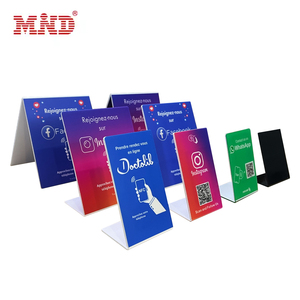 Carte holographique NFC imprimée personnalisée en acrylique pour examen des médias sociaux, menu de restaurant en plastique, affichage pour support de table Nfc - Product Image 3