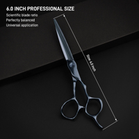 Ciseaux à cheveux professionnels légers pour droitiers en acier japonais ATS314 avec placage titane CNC de 6,0 pouces, qualité supérieure, personnalisés en or