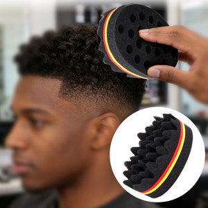 Esponja Ovalada de Doble Cara <span class=keywords><strong>para</strong></span> Peinar el Cabello, Herramienta <span class=keywords><strong>para</strong></span> Ondas Afro Naturales, Esponja <span class=keywords><strong>para</strong></span> Cabello Rizado <span class=keywords><strong>para</strong></span> Hombres Negros - Product Image 2